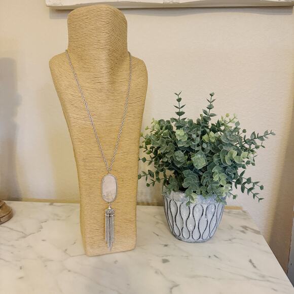 Kendra Scott Jewelry - Kendra Scott | Women's Silver and Light Pink Stone Rayne Tassel Necklace